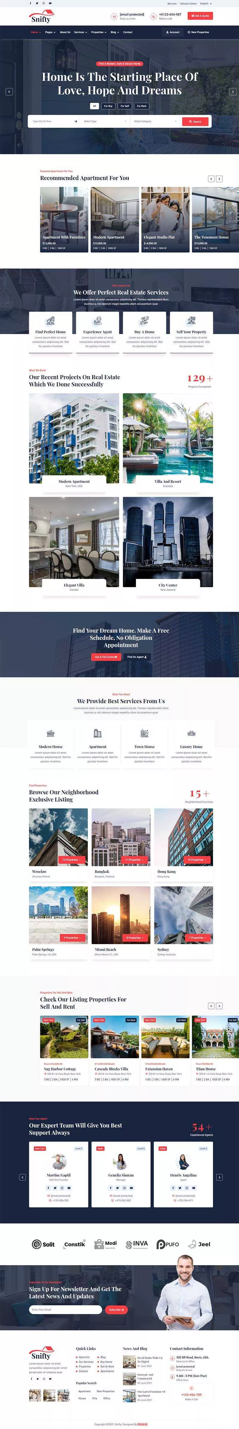 bootstrap5深蓝色房地产信息资讯平台HTML5模板 - 项目资源网