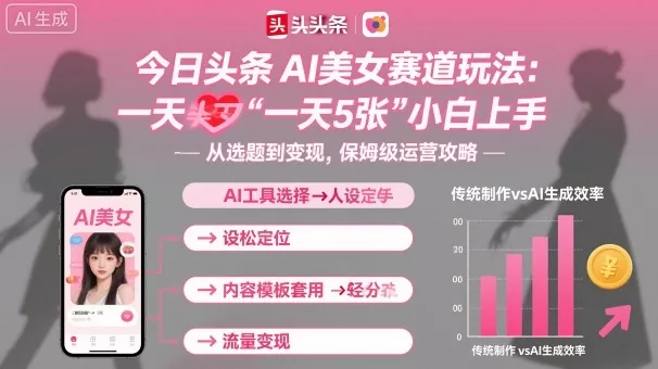 今日头条AI美女赛道玩法,一天轻松5张,小白轻松上手
